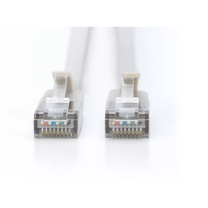 DIGITUS CAT 6A F-FTP plānais komutācijas kabelis, 1 m, pelēks, 10 gab., LSZH, 10Gbps