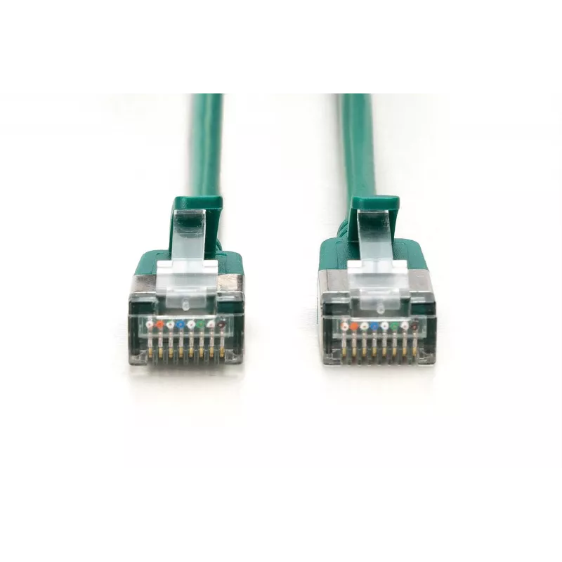 DIGITUS CAT 6A F/FTP plāns ielāpu kabelis, 1m, zaļš, 10 gab.