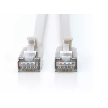 DIGITUS CAT 6A F/FTP plānais komutācijas kabelis, 2 m, pelēks, 10-gab., LSZH, 10GBase-T, 500 MHz, RJ45