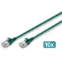 DIGITUS CAT 6A F-FTP plāns ielāpu kabelis, 3 m, zaļš, 10 iepakojums, LSZH, 10GBase-T