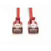 DIGITUS CAT 6A F-FTP plāns savienojuma kabelis, 3 m, sarkans, 10 gab. iepakojums, LSZH, 10 Gbps, 500 MHz