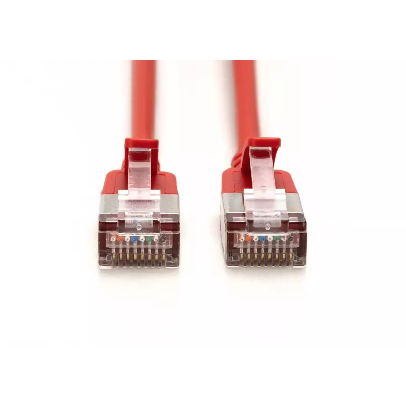 DIGITUS CAT 6A F-FTP plāns patch kabelis, 5 m, sarkans, 10 iepakojums