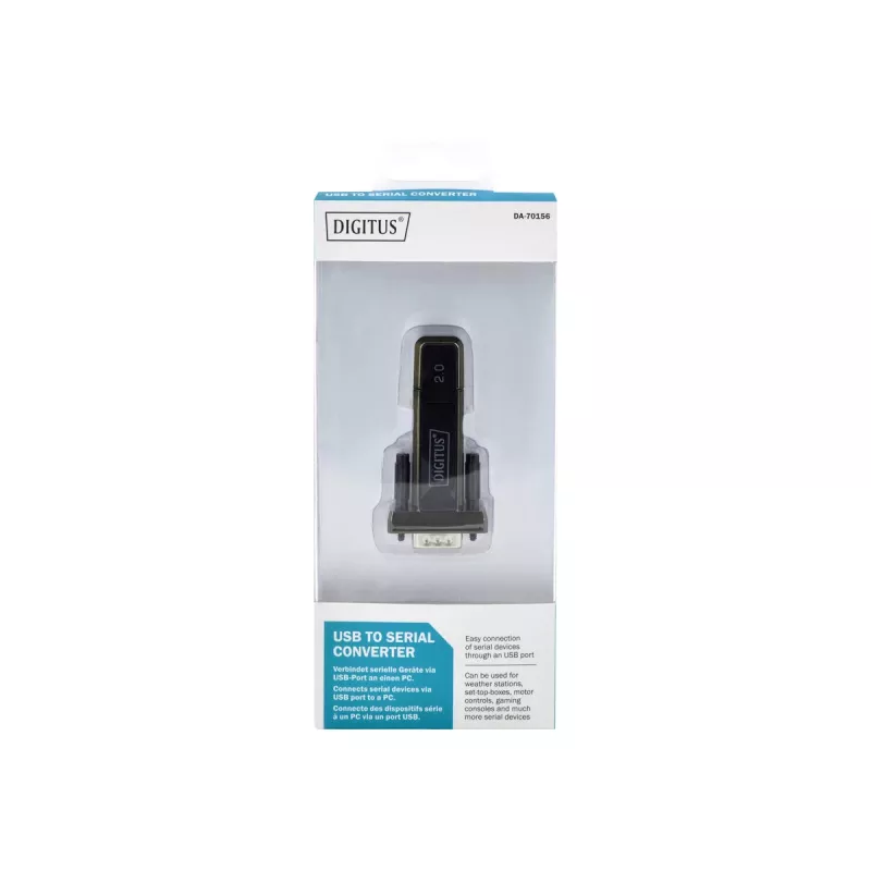 DIGITUS DA-70156 USB 2.0 uz RS232 seriālais adapteris, 1,5 m, melns