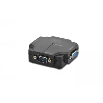 DIGITUS DS-41120-1 VGA Sadalītājs 2 Porti Plastmasas Korpusā 350 MHz HDSUB 15/Vīriešu uz 2x HDSUB 15/Sieviešu 1080p