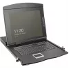 DIGITUS Modular 19 collu HD LCD KVM konsole ar 8 portu HDMI KVM slēdzi, skārienpaliktni, vācu tastatūras izkārtojumu