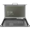 DIGITUS modulāra HD LCD KVM konsole ar 17 inch TFT, 16 portu CAT 5 KVM savienojumu, skārienpaliktni, vācu klaviatūras izkārtojumu
