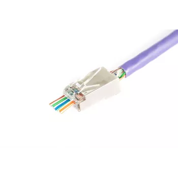 DIGITUS RJ45 (8P8C) caurlaides spraudnis, Cat.6, ekranēts, AWG 26-24, iepakojumā 100