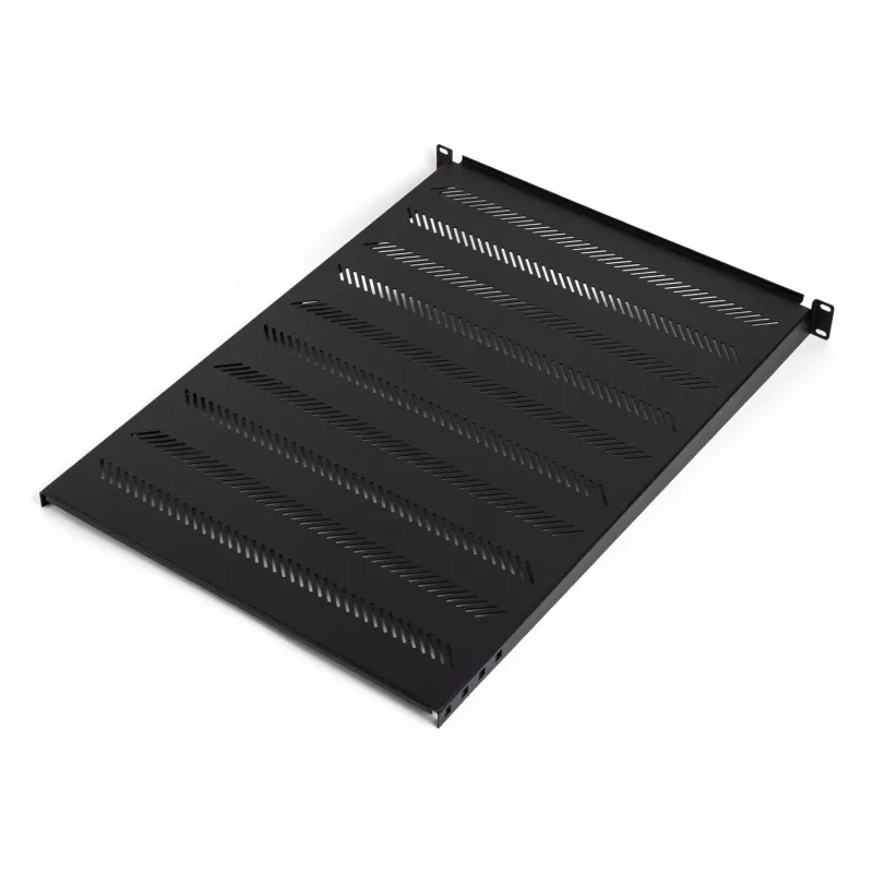 DIGITUS TN-19-550-1U-BK 19 inch Fiksēts plaukts skapim, 1U, 550 mm dziļš, 25 kg slodze, melns