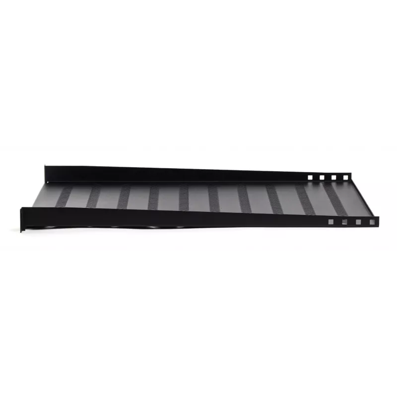 DIGITUS TN-19-550-1U-BK 19 inch Fiksēts plaukts skapim, 1U, 550 mm dziļš, 25 kg slodze, melns