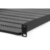 DIGITUS TN-19-550-1U-BK 19 inch Fiksēts plaukts skapim, 1U, 550 mm dziļš, 25 kg slodze, melns