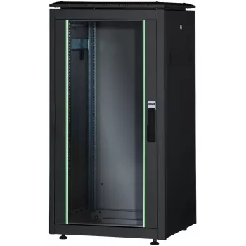 DIGITUS Unique 26U tīkla skapis 1342x600x1000mm melns (brīvstāvošs, stikla durvis)