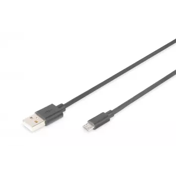 DIGITUS USB 2.0 kabelis Type A - Micro B vīriešu/vīriešu 1,8m Melns