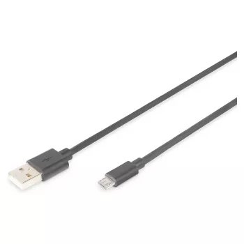 DIGITUS USB 2.0 kabelis Type A - Micro B vīriešu/vīriešu 1,8m Melns