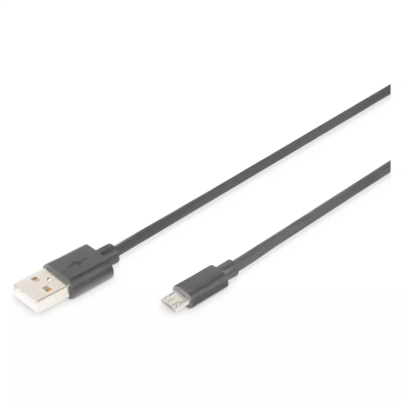 DIGITUS USB 2.0 kabelis Type A - Micro B vīriešu/vīriešu 1,8m Melns