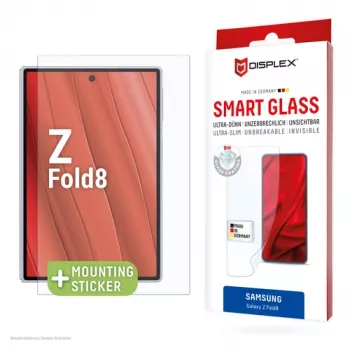 DISPLEX Smart Glass Samsung Galaxy Z Fold8 ekrāna aizsargs - 9H rūdīts stikls, ultra-caurspīdīgs, bez burbuļiem, pret pirkstu nospiedumiem
