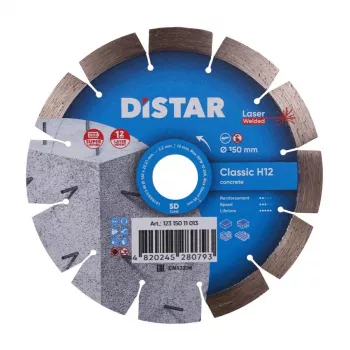 DISTAR dimanta asmens Classic H12 150 x 2.2/1.3 x 22.23 mm segmentēts sausās griešanas disks betonam, ķieģeļiem, mūrim