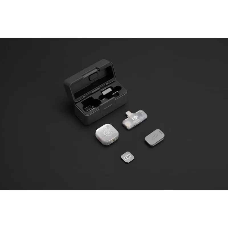 DJI Mic Mini 2S bezvadu mikrofonu sistēma (1 raidītājs + 1 mobilais uztvērējs + uzlādes futrālis)