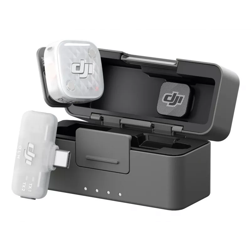 DJI Mic Mini 2S bezvadu mikrofonu sistēma (1 raidītājs + 1 mobilais uztvērējs + uzlādes futrālis)
