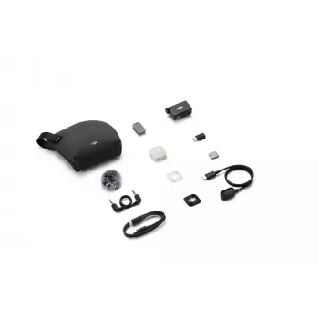 DJI Mic Mini 2S bezvadu mikrofonu sistēma (1 TX + 1 RX) - 2.4GHz digitālā, 32-bit float ierakstīšana, 250m darbības rādiuss, OLED skārienekrāns, magnētiskais klips, kamerām un viedtālruņiem