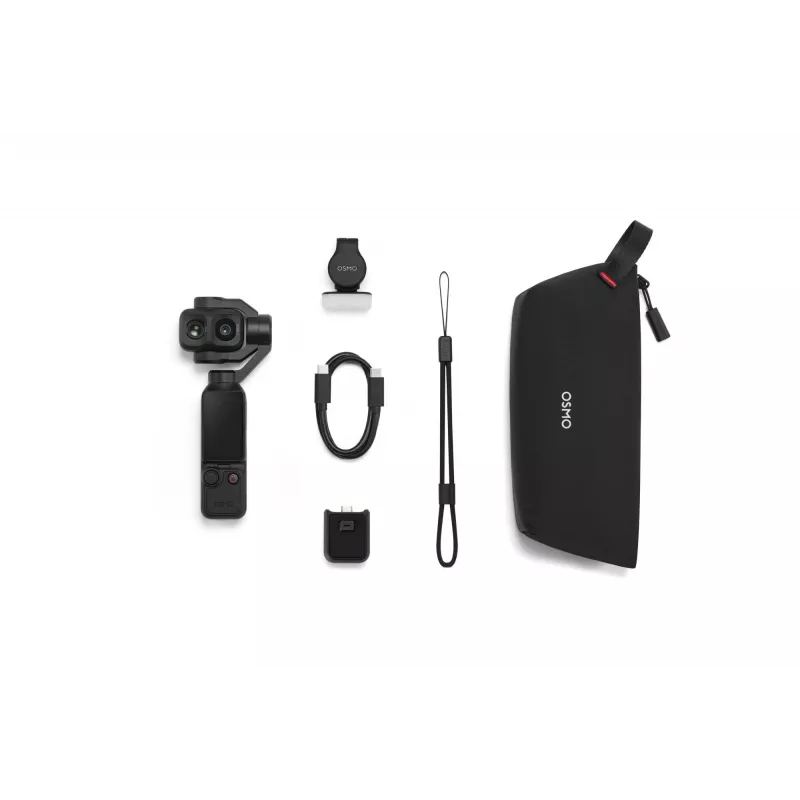 DJI Osmo Pocket 4P Standard Combo - 1 collu CMOS 4K120fps 3 asu kardāna kamera, 2 inch grozāms skārienekrāns, 37MP foto, 240fps palēnināta kustība, Wi-Fi/Bluetooth, 160min akumulators