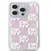 DKNY Apple iPhone 15 Pro 6,1 collu cietais vāciņš Liquid Glitter Multilogo rozā