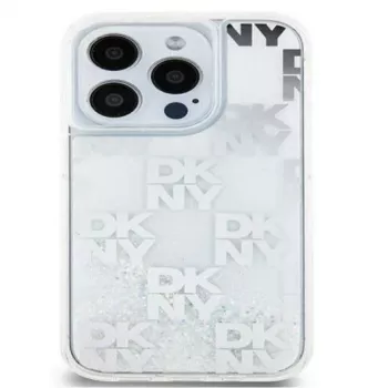 DKNY Apple iPhone 15 Pro Max 6,7 collu cietais vāciņš Liquid Glitter Multilogo balts