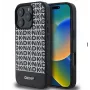 DKNY Apple iPhone 16 Pro Max PU ādas atkārtojošs raksts apakšējā svītra MagSafe maciņš Melns