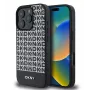 DKNY Apple iPhone 16 Pro PU ādas atkārtota raksta apakšējā svītra MagSafe maciņš Melns