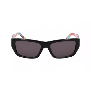DKNY DK545S-002 Sieviešu taisnstūra saulesbrilles - Melns rāmis, pelēki gradienta lēcas 56mm
