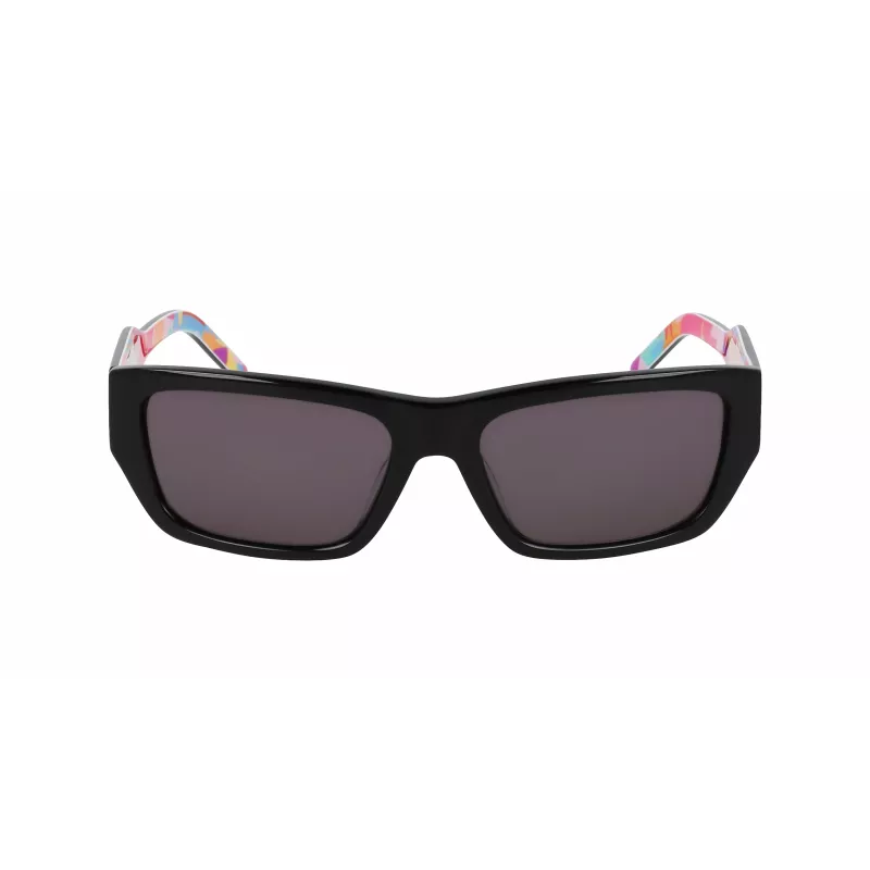 DKNY DK545S-002 Sieviešu taisnstūra saulesbrilles - Melns rāmis, pelēki gradienta lēcas 56mm
