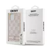 DKNY Ādas četrstūraina raksta un svītru maciņš iPhone 14 Pro Max - Rozā