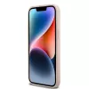 DKNY Ādas četrstūraina raksta un svītru maciņš iPhone 14 Pro Max - Rozā