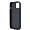 DKNY Ādas čeka raksta un drukātu svītru maciņš iPhone 15/14/13 - Melns