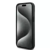 DKNY Ādas čeka raksta un drukātu svītru maciņš iPhone 15/14/13 - Melns