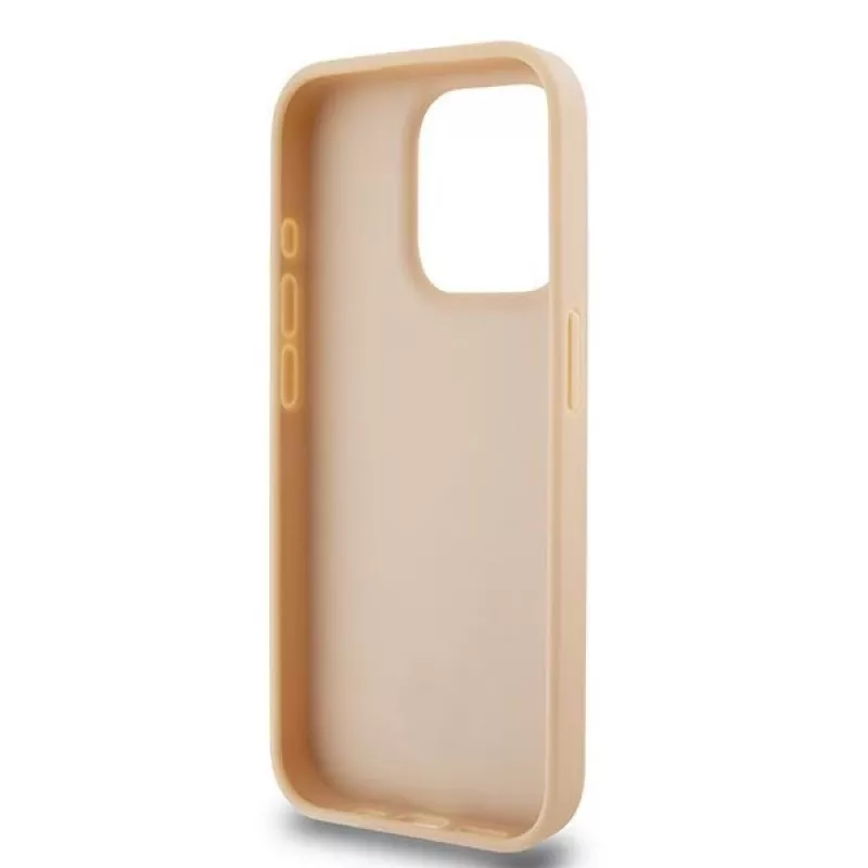 DKNY Ādas rūtainā mono raksta un svītrainā maciņa iPhone 15 Pro - Rozā