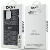 DKNY ādas Mono Stripe & metāla logotipa maciņš iPhone 14 Pro Max - melns