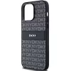 DKNY ādas Mono Stripe & metāla logotipa maciņš iPhone 14 Pro Max - melns