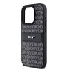 DKNY Ādas Mono Stripe & Metāla Logo Maciņš iPhone 15 Pro - Melns