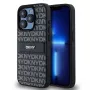 DKNY Ādas Mono Stripe & Metāla Logo Maciņš iPhone 15 Pro - Melns