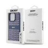 DKNY Leather Mono Stripe & Metal Logo Maciņš iPhone 15 Pro - Zils