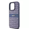 DKNY Leather Mono Stripe & Metal Logo Maciņš iPhone 15 Pro - Zils