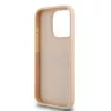 DKNY Leather Mono Stripe & Metal Logo maciņš iPhone 15 Pro - Rozā