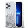 DKNY Liquid Glitter Arch Logo maciņš iPhone 14 Pro caurspīdīgs