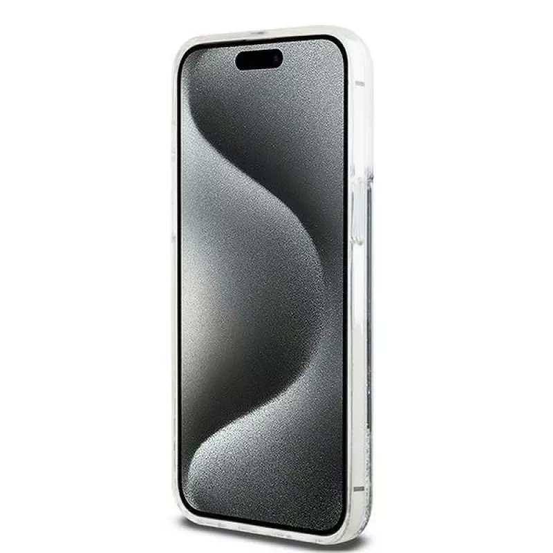 DKNY Liquid Glitter Big Logo iPhone 14 Pro Max maciņš - Melns