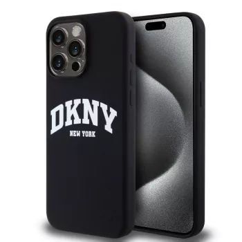 DKNY Liquid Silicone Arch Logo MacSafe maciņš iPhone 14 Pro Max - Melns