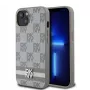 DKNY PU ādas rūtainais un svītrainais maciņš iPhone 13, bēšs