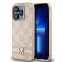 DKNY PU ādas rūtains un svītrains maciņš iPhone 13 Pro rozā krāsā