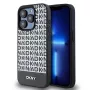 DKNY PU ādas atkārtota raksta apakšējā svītra MagSafe maciņš iPhone 14 Pro Max - Melns