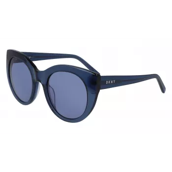 DKNY Women's Butterfly Sunglasses DK517S-400 Blue Acetate Grey Gradient Lens 52mm