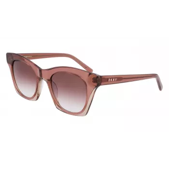 DKNY Sieviešu saulesbrilles DK541S-265 Brūnas Havanai kvadrātveida acetāta rāmis ar brūniem gradienta polikarbonāta stikliem 51/21/140 mm
